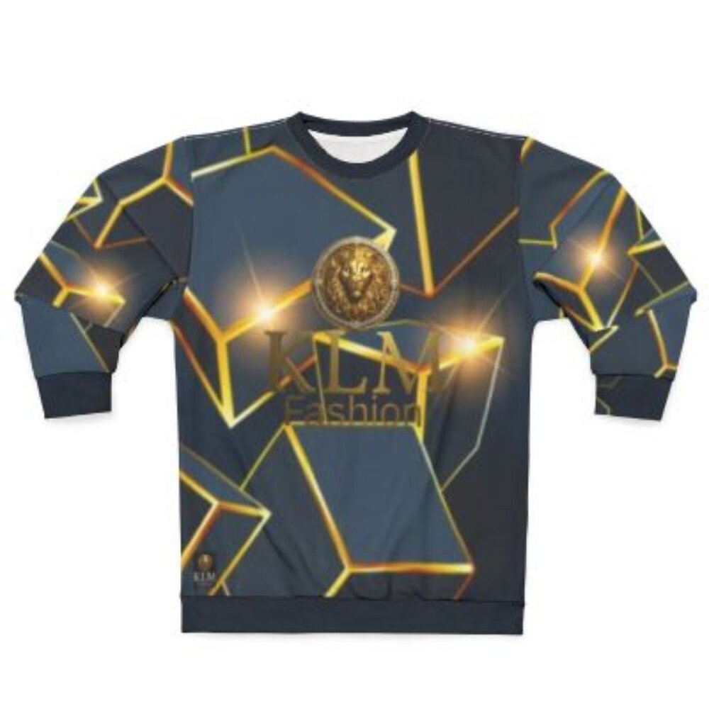 Bold Gold and Black Geometric Pattern Sweatshirt